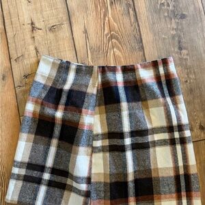 SHEIN Plaid A-Line Skirt in Cream and Brown